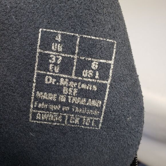 Dr Martens Dee 14 Eye Gray Patent Leather Heeled Lace-up Boots Womens 6-6.5 Diva - Picture 10 of 16